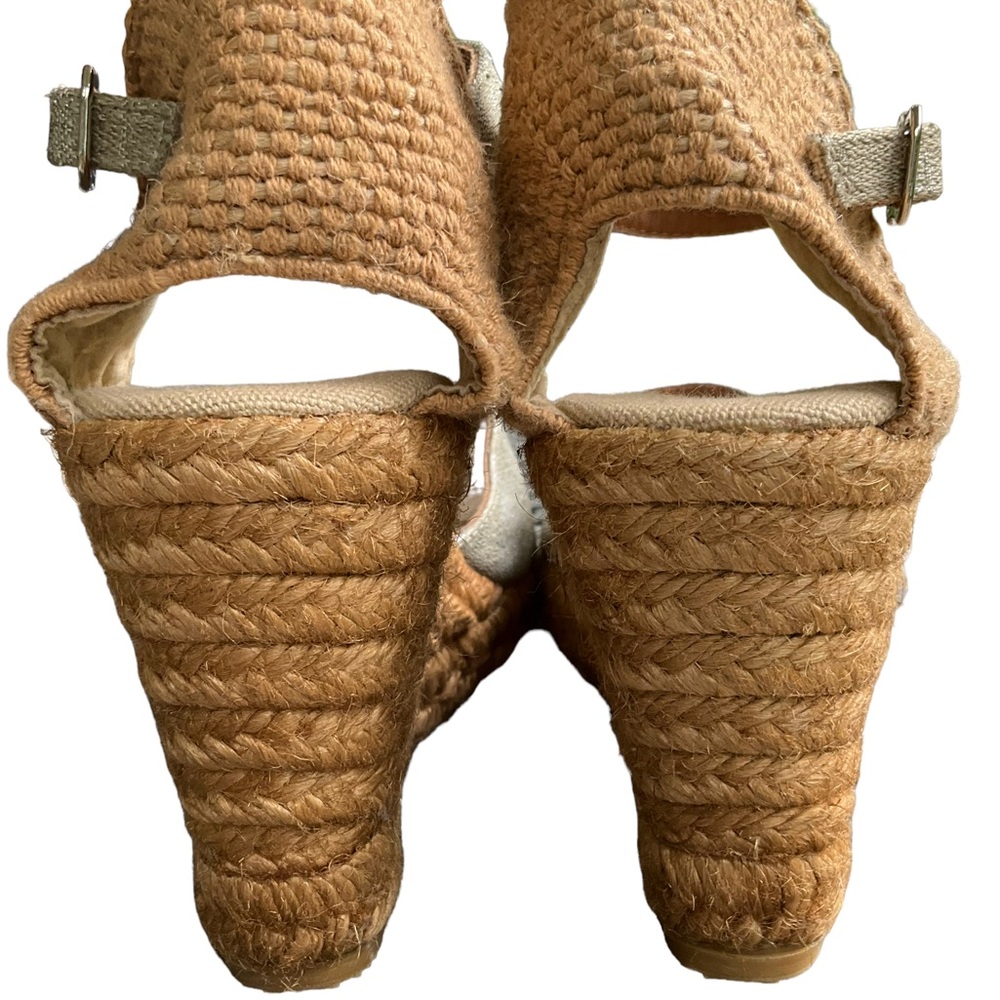 Viscata Women’s Satuna Canvas Wedges Silver Cream Jute Espadrille Closed… - Picture 10 of 16
